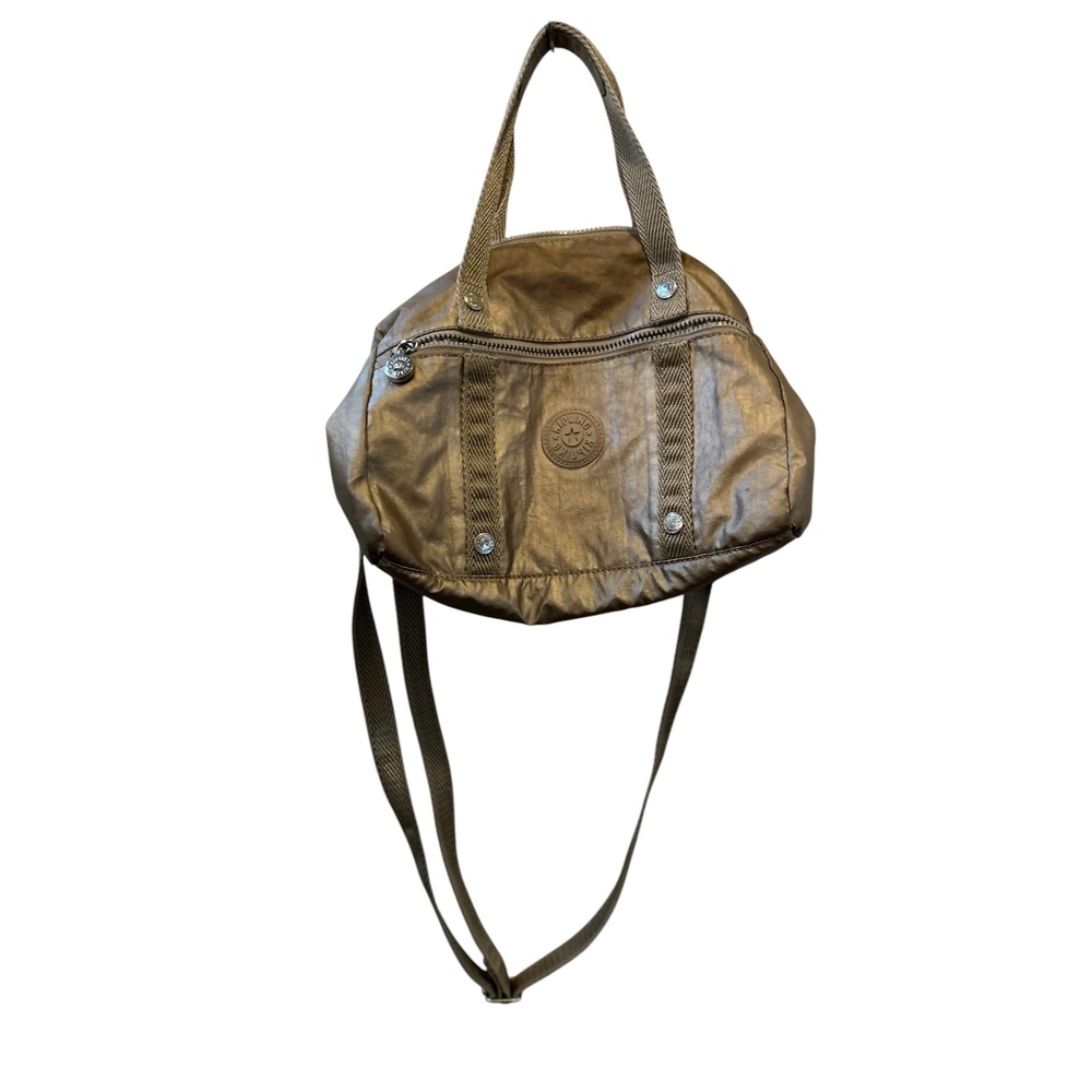 Kipling Metallic Gold Shoulder Bag Crossbody Purse Handbag Satchel